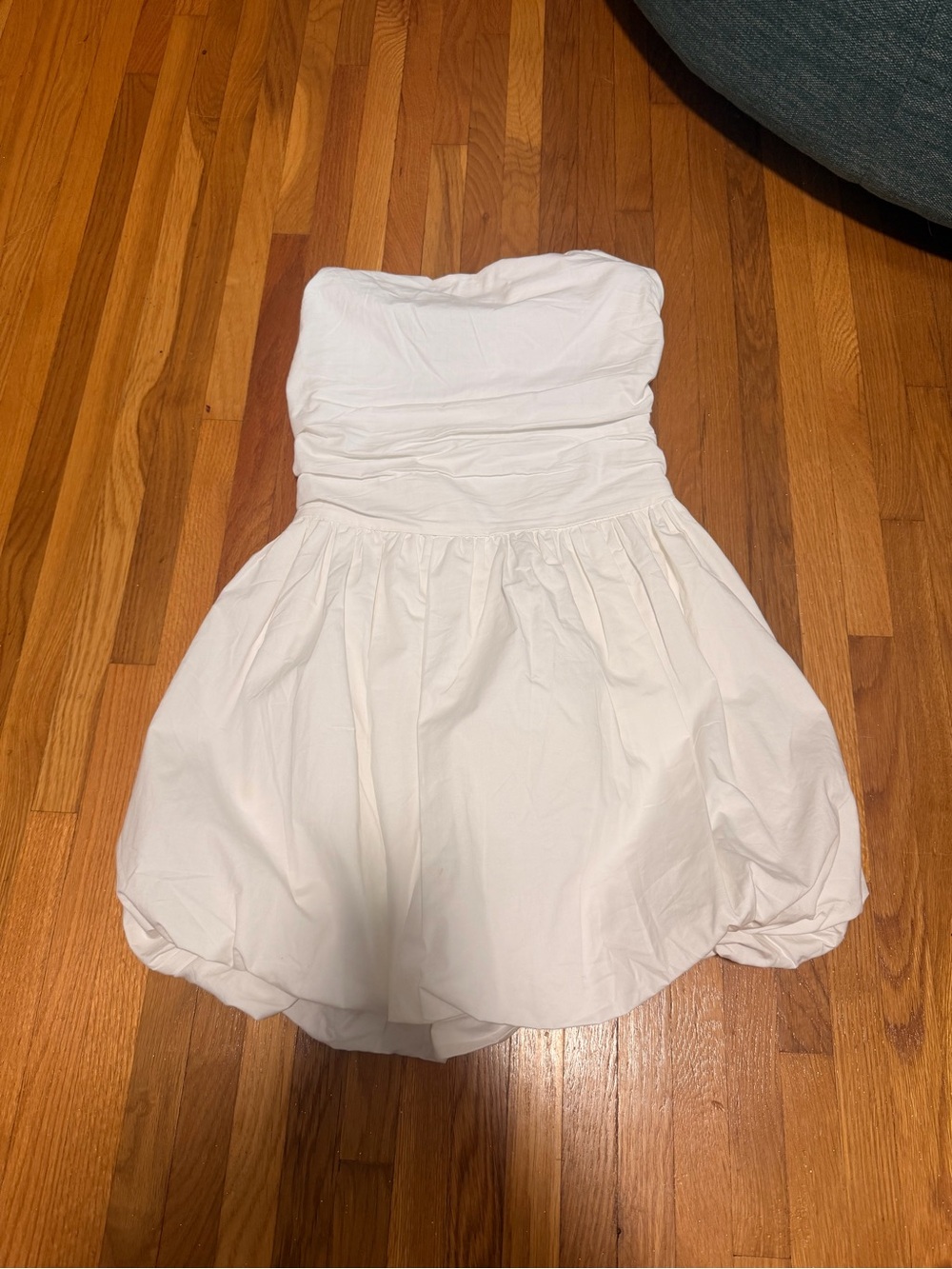 ILLA ILLA White Strapless Ruched Bodice Dress